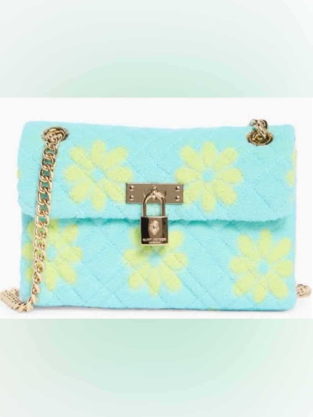 Kurt Geiger Aqua Floral Mini Brixton Crossbody Bag